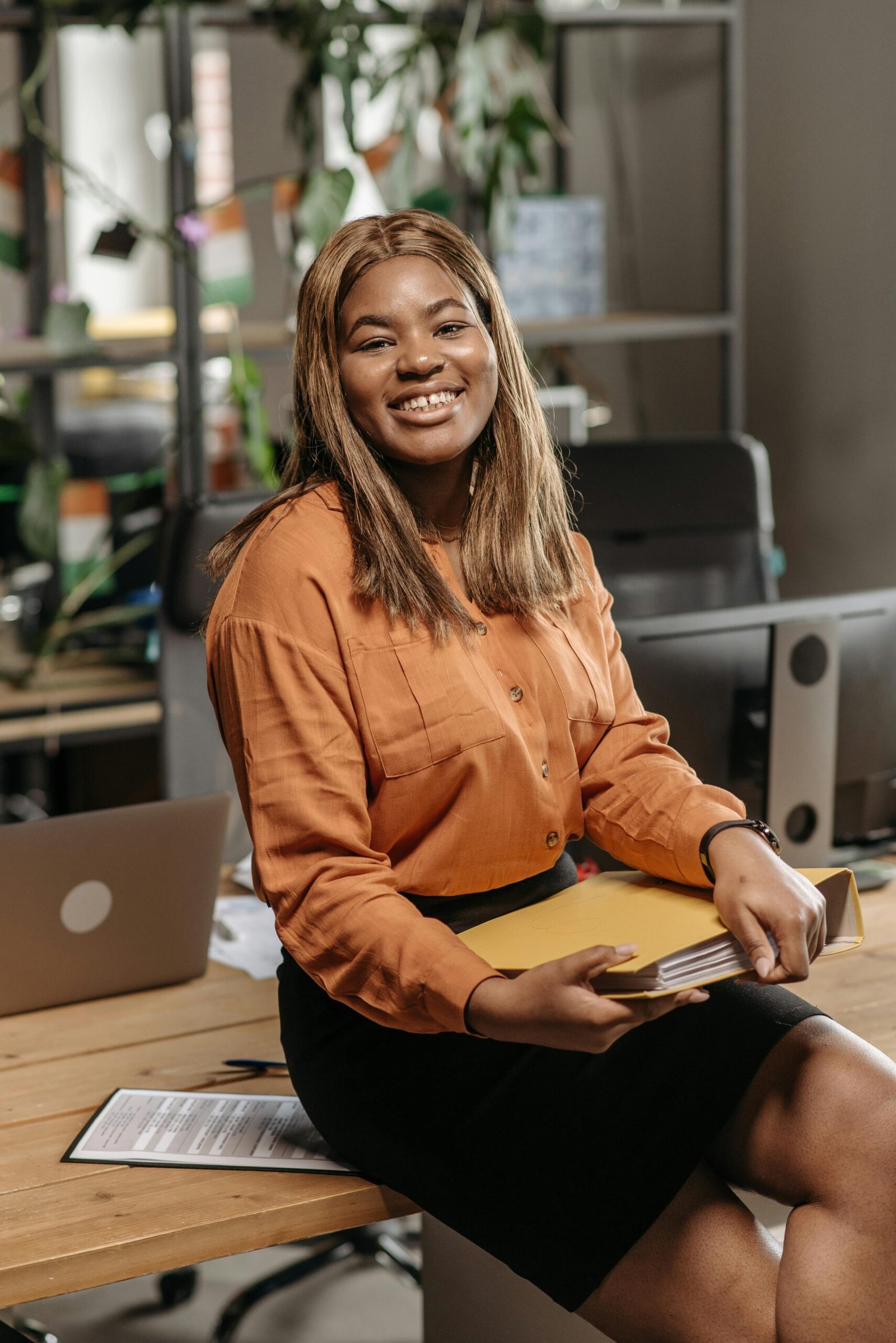 Woman smiling